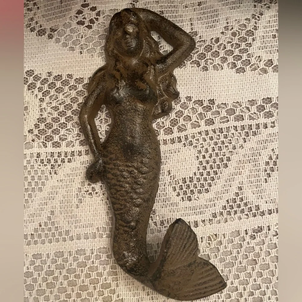 Rare Gorgeous Vintage Iron Mermaid Hook